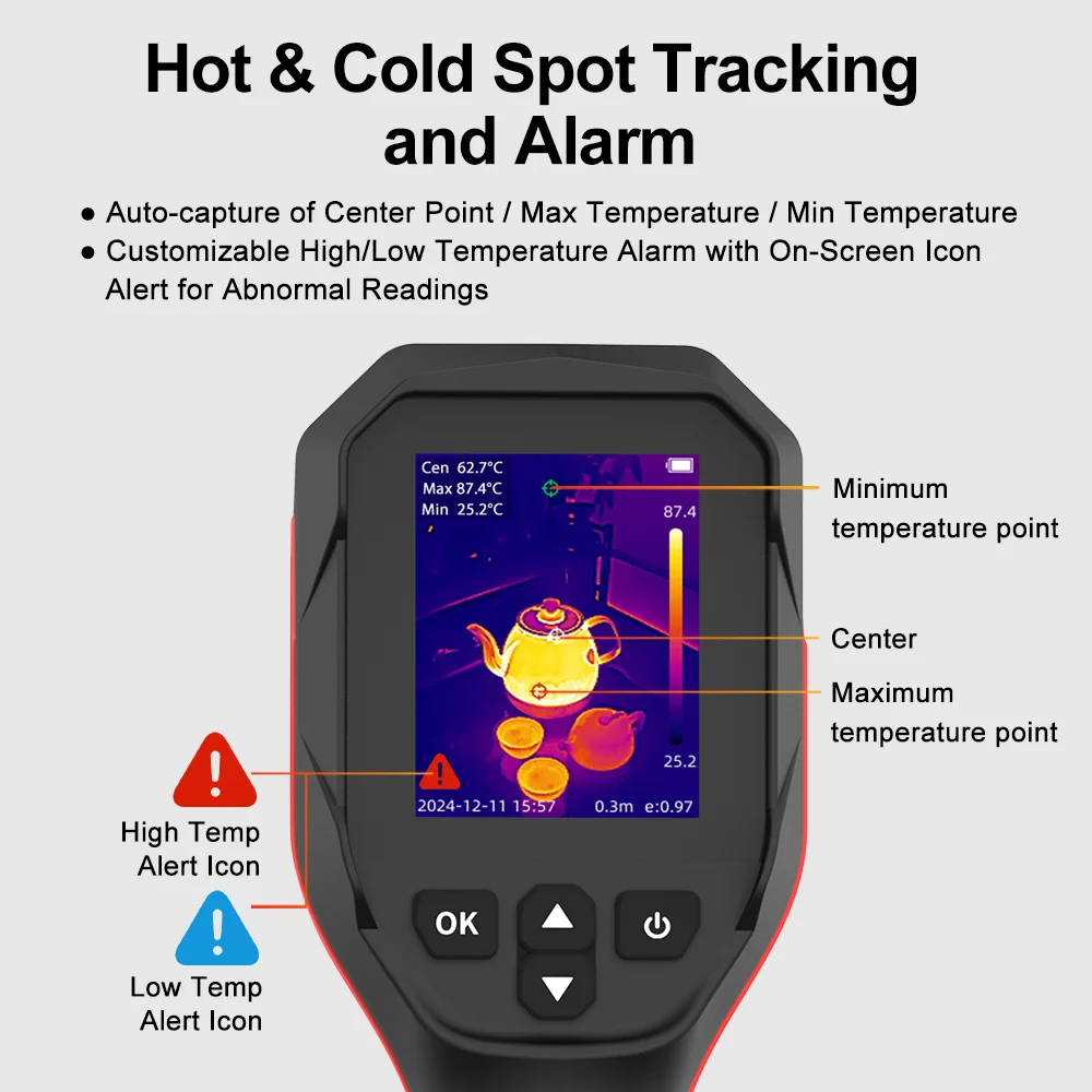 Infrared Thermal Imager Temperature Detector for PCB Circuit Troubleshooting Pipeline Inspection Repair Thermal Imaging Camera