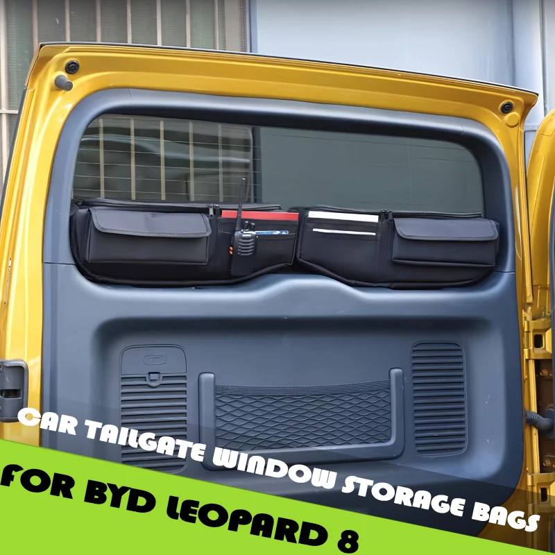 Car Tailgate Window Storage Bags Fit for BYD  Leopard 5 Leopard 8 Modified Car Rear Window Half-Height Storage Bag Upgrade Parts
