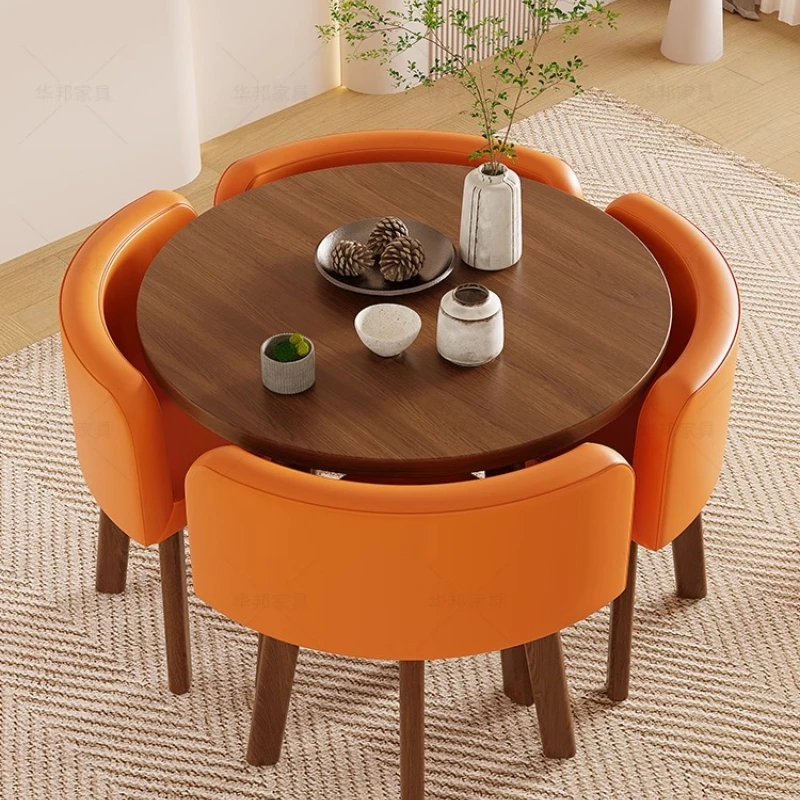 

Modern Legs Dining Tables Round Eating Luxury Round Dining Tables Wooden Space Saving Tavoli Da Pranzo Luxury Home Furniture