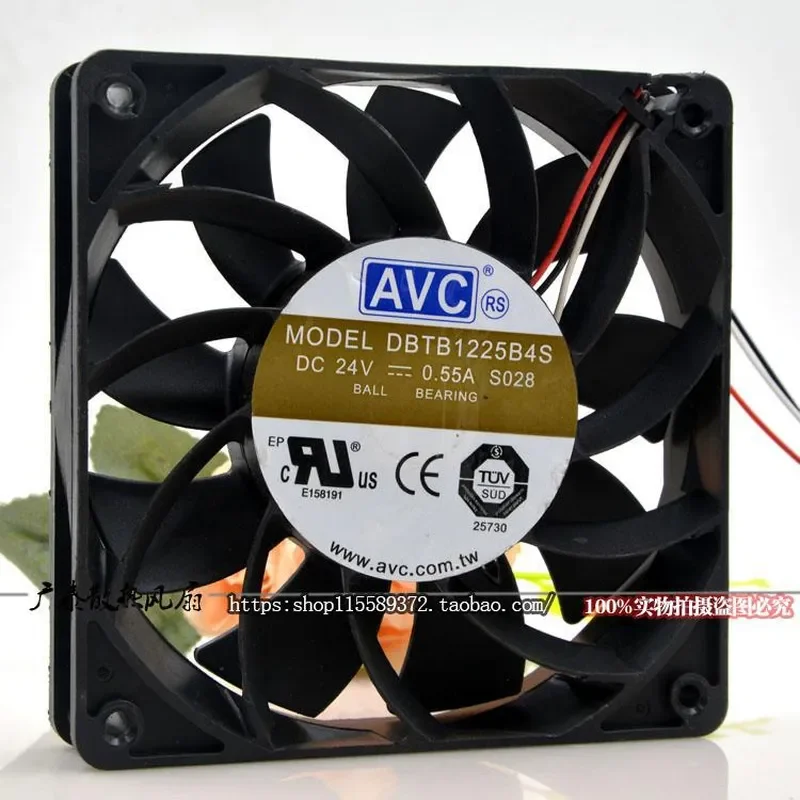 for AVC DBTB1225B4S 12CM 12025 24V 0.55A Three Wire Large Air Volume Cooling Fan