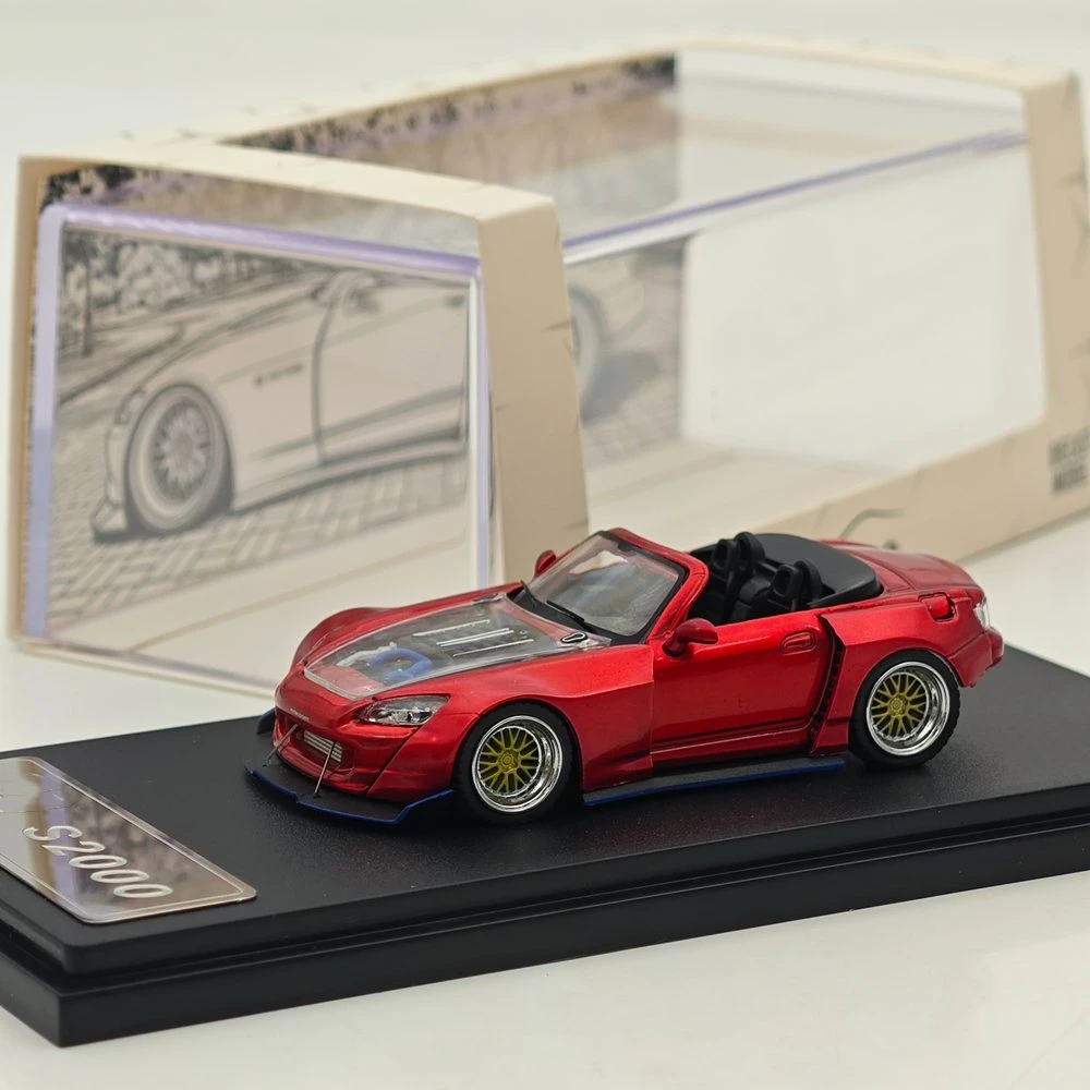 Rhino Model 1:64 S2000 Color Changing Purple/Red Wide Body Modified Convertible Hardtop Diecast Model Car Collectible