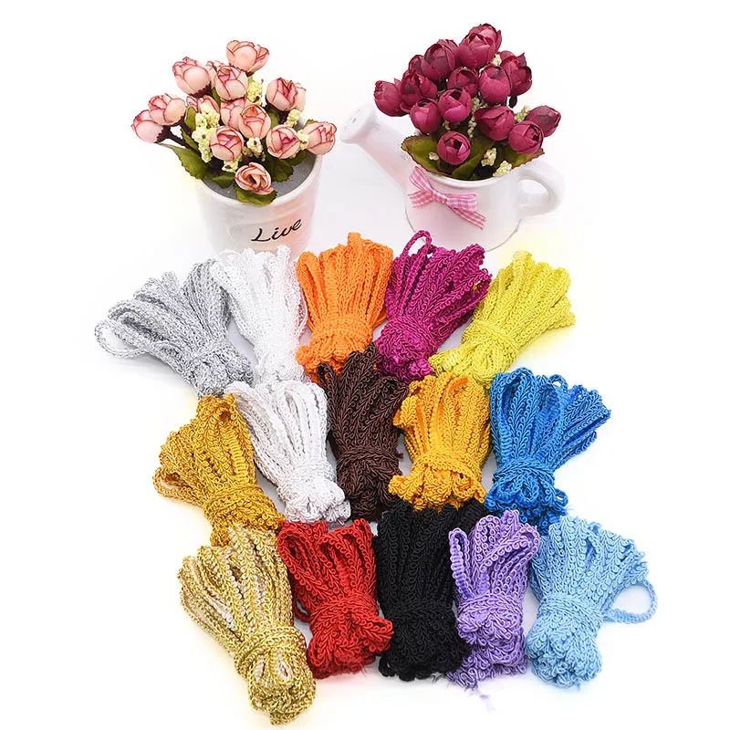 5/10m 8mm Multicolor Centipede Braided Lace Trim Ribbon for Party Decoration DIY Crafts Clothes Sewing Fabric Accessories