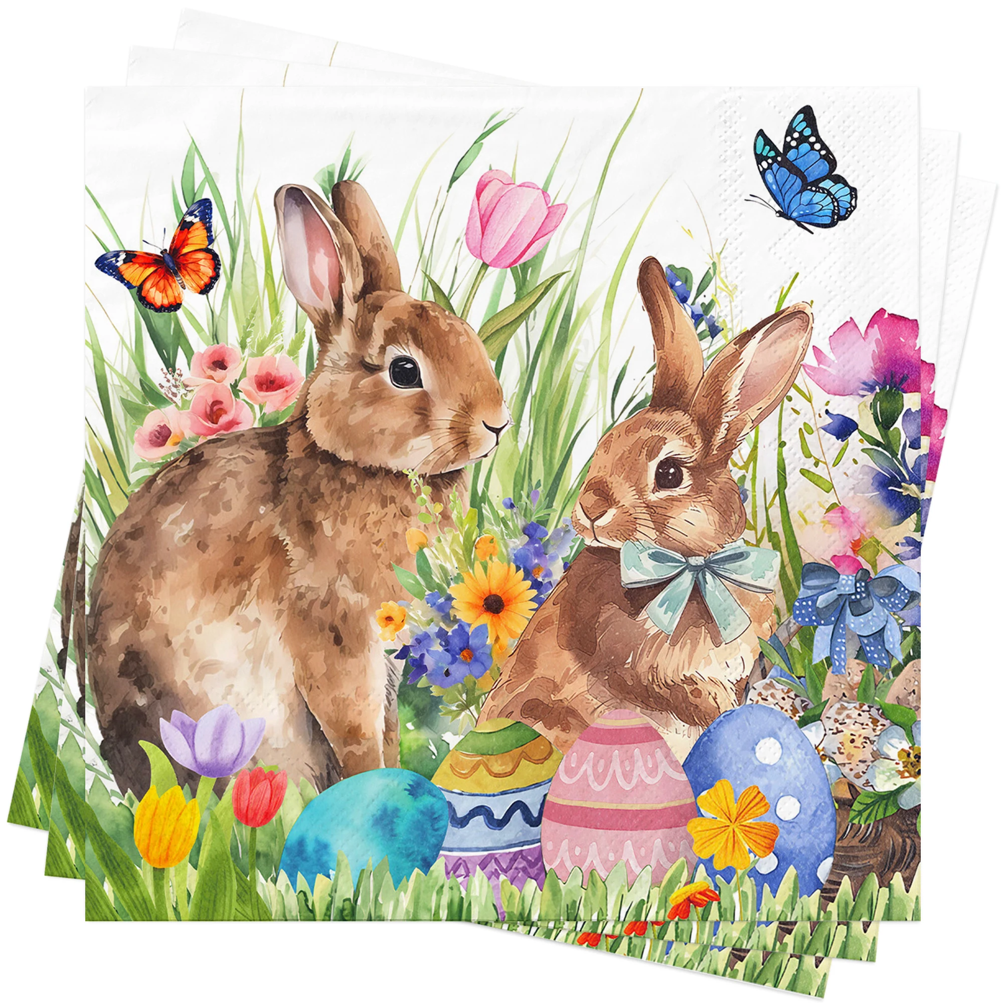 Frohe Ostern Servietten Servietten Frühling Blumen Servietten Nachmittagstee Party Geburtstag Osterhase Seidenpapier Servietten Tischdekoration