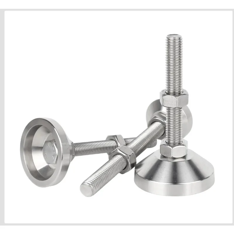 Heavy Fixed Foot Screw Anti-Slip Shock-Absorbing Adjustable Legs Swivel Base M8 M10 M12 304 Stainless Steel