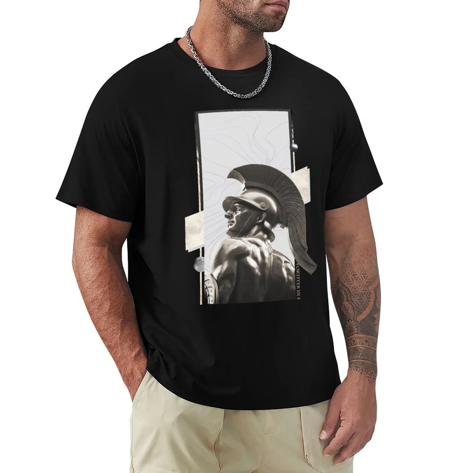 

Achilles Statue T-Shirt blue archive anime clothes designer shirts fitted t shirts for men