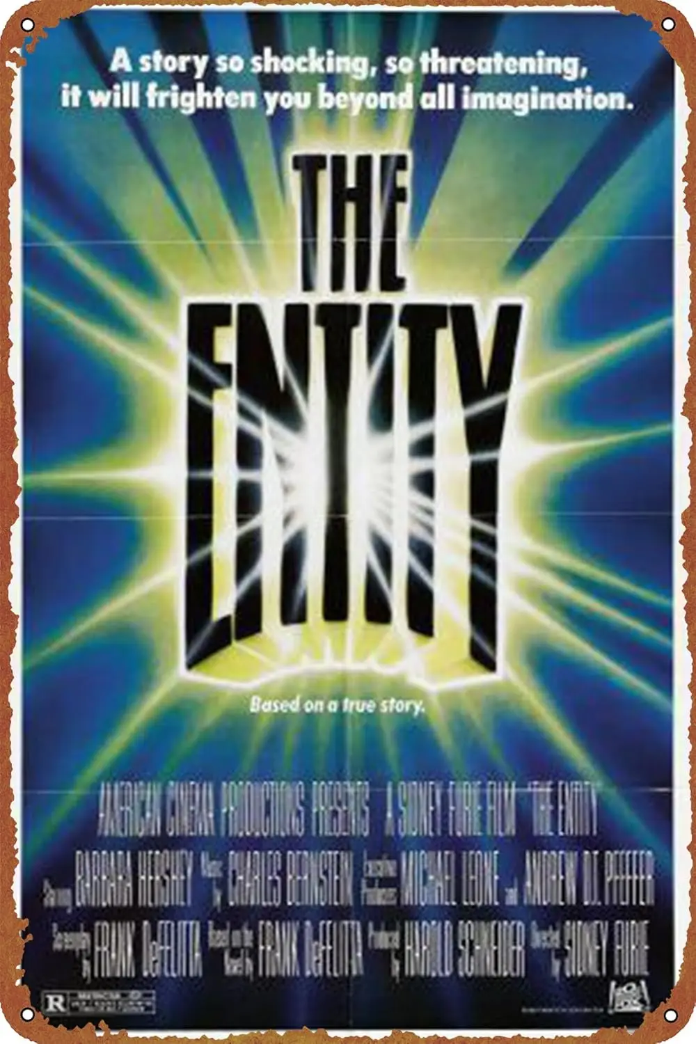 The Entity Movie Poster Sign Metal Tin Sign Wall Art Decor - Retro Sign for Home Decor Gifts - 8x12 Inch