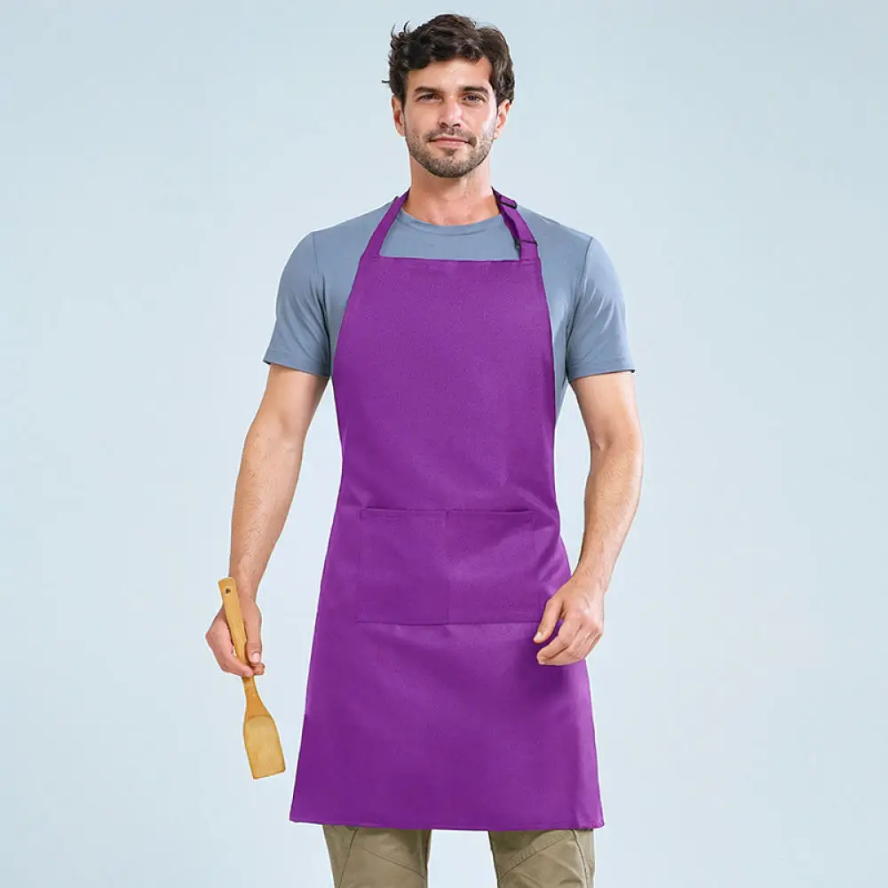 Polyester Chef Apron Adjustable Neck Strap For Restaurant Cafe Waiter Uniform Professional Kitchen Bib Durable Cleaning Gear