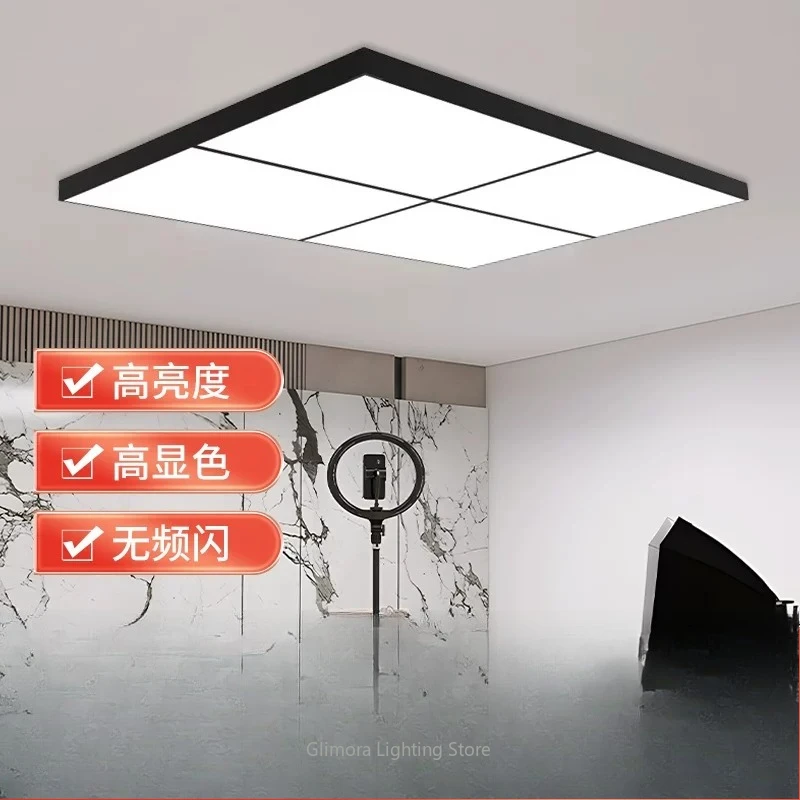 Bright LED Fill Light for Live Streaming,Shadowless Table Tennis Badminton Gym Ceiling Lamp, Classroom Pendant Light for Stadium
