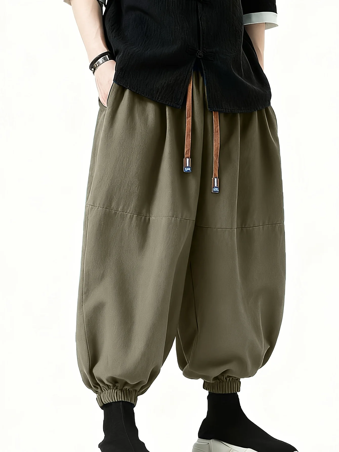 FGKKS Brandneue Herrenhosen im Koreanischen Stil, Modische Loose-Fit Baumwollhosen für Männer, Outdoor Frühlings-Herrenhosen in Unifarben