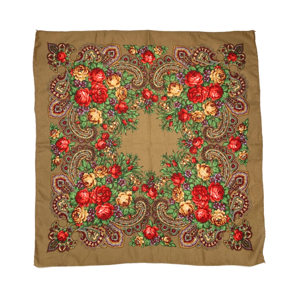 

70*70 см Роскошная квадратная бандана с цветочным принтом, повязка на голову, шарф, женские повязки на голову, рвазианская украинская бабушка, носовой платок, шарфы