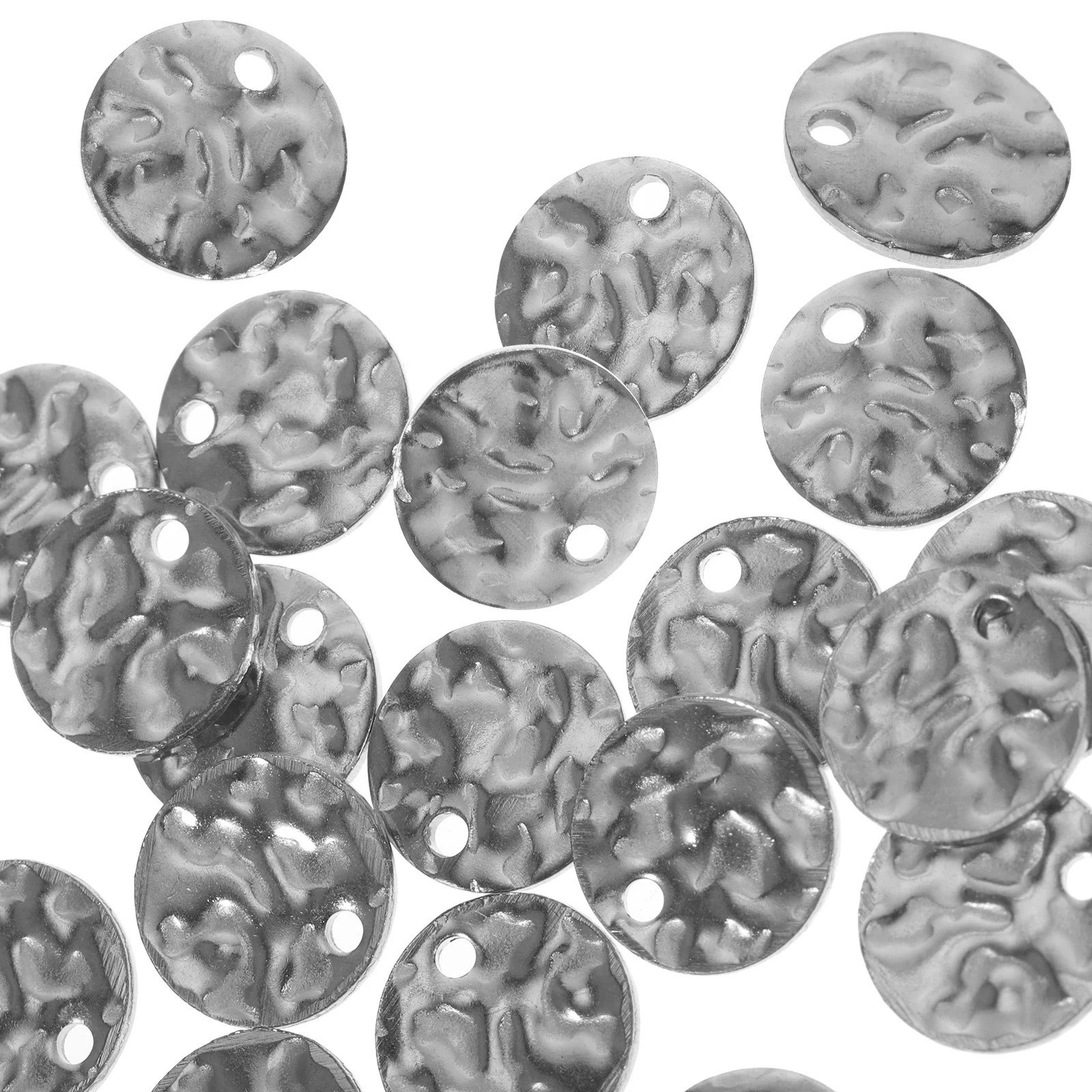 60Pcs Stainless Steel Disc Charms DIY Pendants Alloy Jewelry Accessories for Bracelet Earrings Necklace Craft Supplies