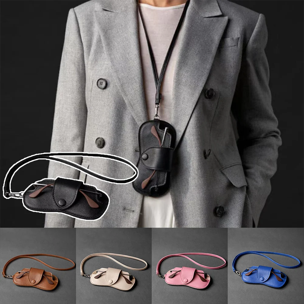 Fashion Leather Soft Sunglasses Case For Men Luxury Glasses Box Portable Hanging Glasses Case Cover Bag Eyeglasses Accessories image 2