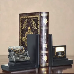 a Pair Creative Synthetic Resin Bookend Shelf Retro Telegraph Bookend Holder Office Supplies Home Decoration Book Stand