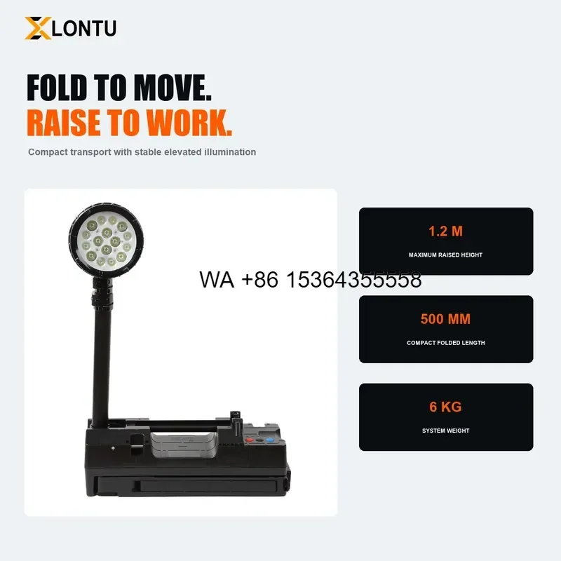 Wmwmnu for LONTU FW6117 Compact Work Light 50W LED DC 22V IP66 All in One Case Spot Flood USB for Field Site Inspection Use