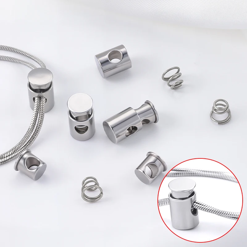 Stainless Stee Metal Cord Lock Stopper Spring Toggle Clip For Paracord Rope Lanyard Drawstring Bag Shoelace DlY Accessories