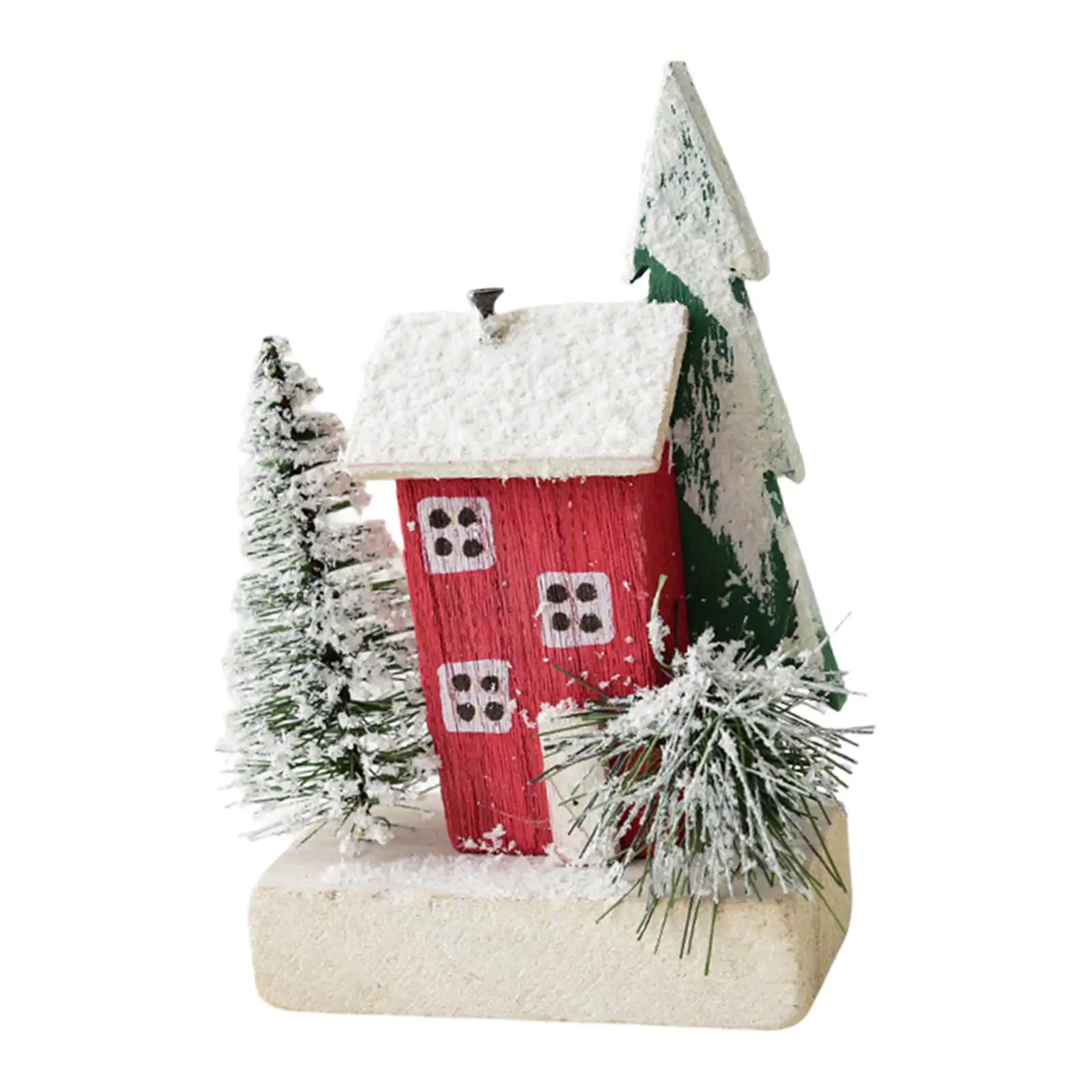 Christmas Snow Village House Wood Collectible Ornament Holiday Gift for Winter Mantle Shelf Home Decor