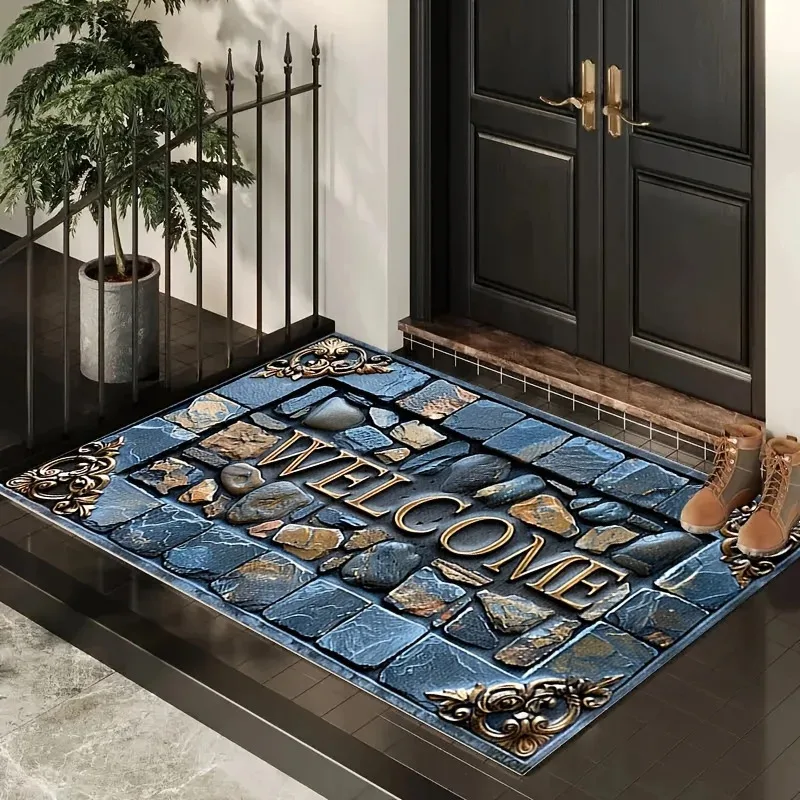 VIKAMA Affordable Luxury American-Style Doormat Non-Slip Cozy Entryway Mat for Front Doors Hallways Bathrooms and Home Decor