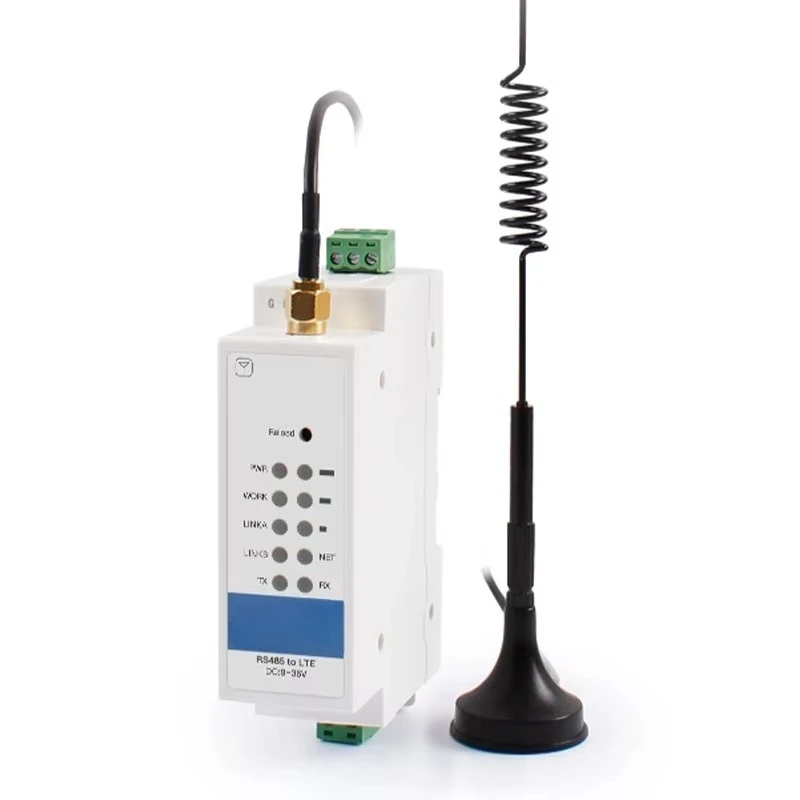 Din-Rail Wireless Modbus RTU to Modbus TCP 4G LTE RS485 to Cellular Modem Supports TCP Server & Client