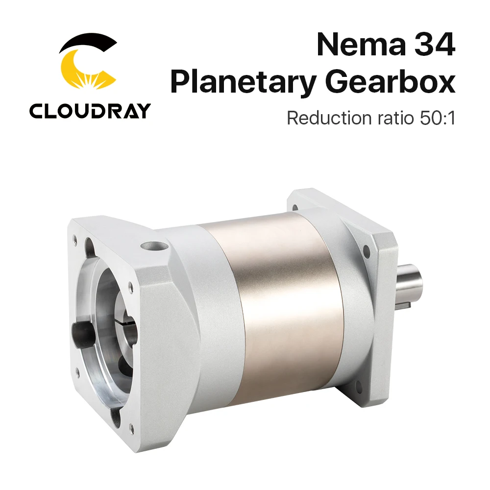 Cloudray Nema34 Ratio 50:1 Planetary Gearbox Motor Speed Reducer with 14mm Input for Nema34 Stepper Motor