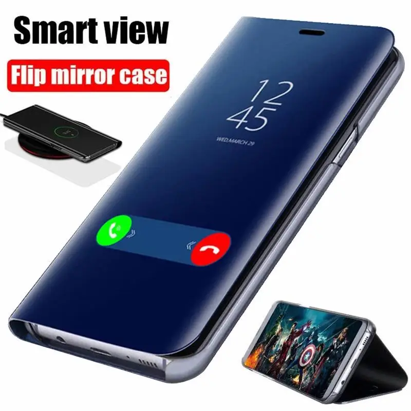 Luxury Smart Mirror Flip Case for Xiaomi Redmi Note Poco X3 10 9 9s 11 8 8T 10s M3 11T Pro Max 9A 9C Mi 9T 10T Lite Cover Coque