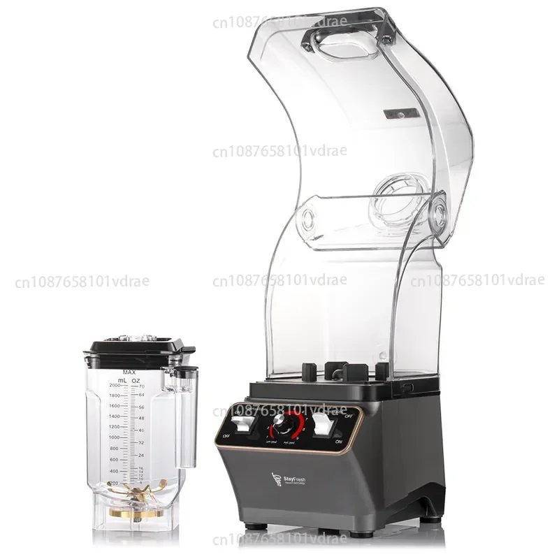 High-speed Blender, Low-noise Smoothie Maker, 2L Multifunctional Model with Soundproof Cover, for Quiet Juicing and Ice Crushing
