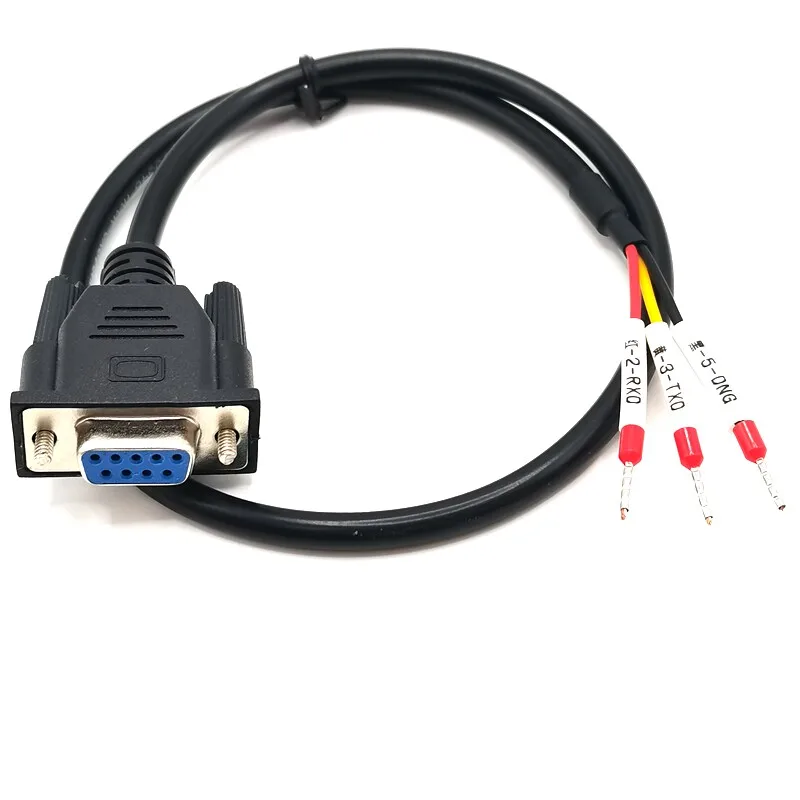 DB9 RS232 Serial Port Plug Cable DB9 to 3Pin Terminal Wire Male Female Single Head 9Pin Parallel Port Cord 235 Pin Output Line
