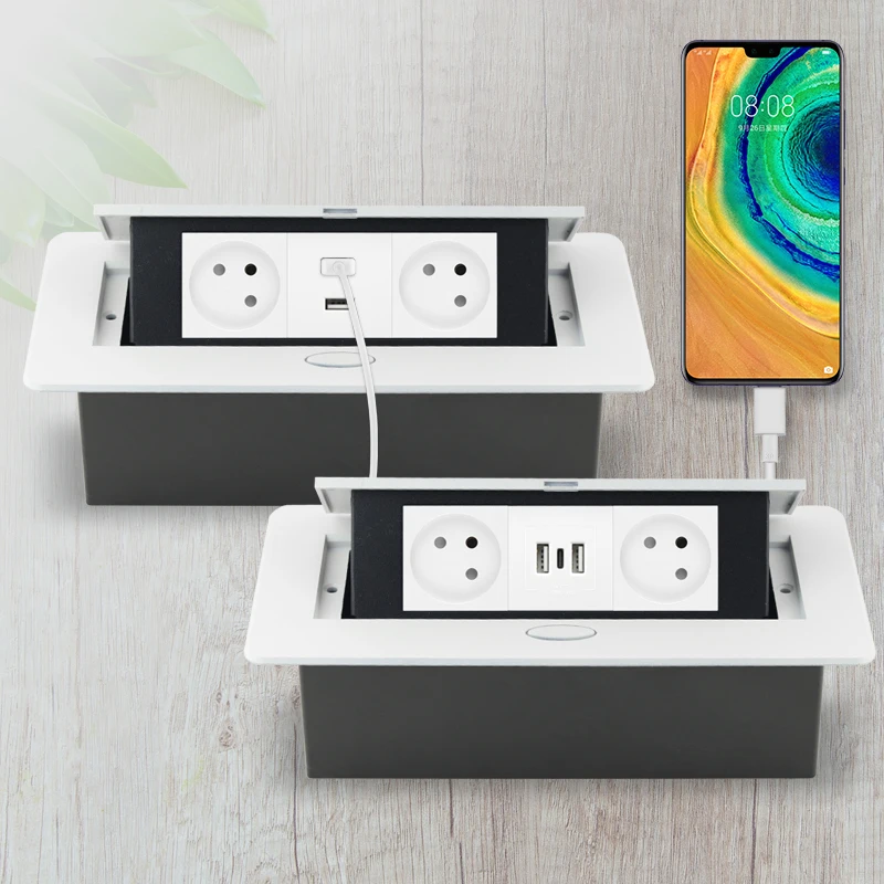 Applicable sockets in Israel Multiple interfaces with Double USB type-c Desktop Hidden sockets For Household Meeting Room Office