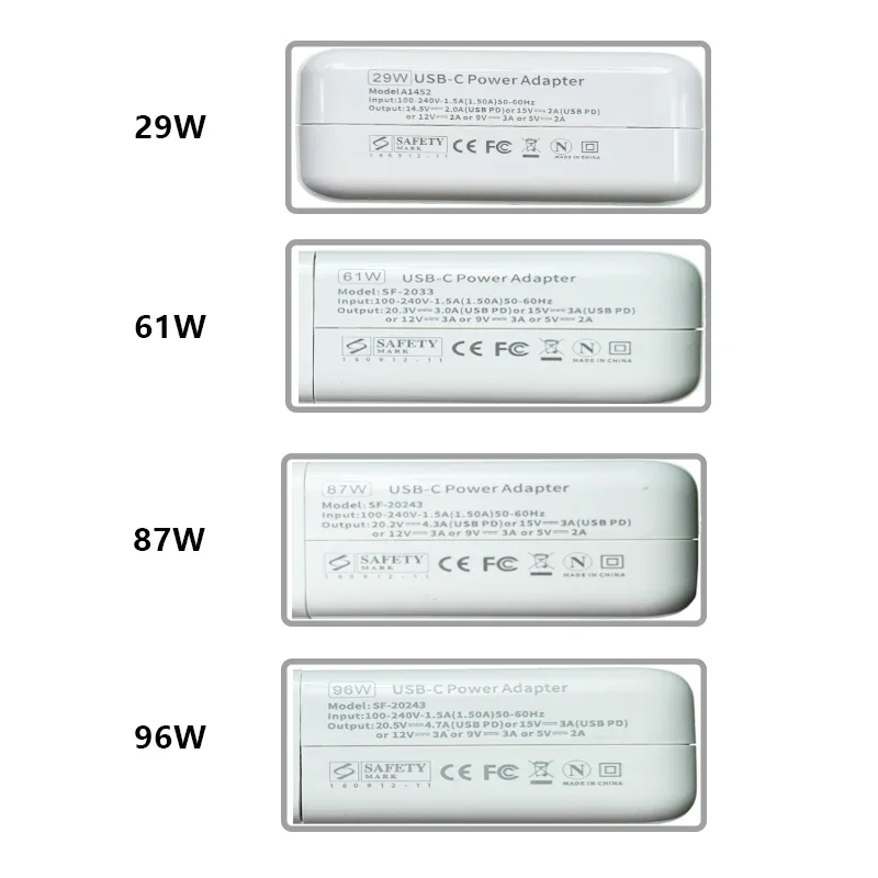 30W 61W 87W 96W PD USB-C dizüstü bilgisayarlar güç adaptörü tip-c hızlı şarj için MacBook Pro 12 inç 13 inç 2016 - 2019
