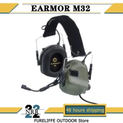 EARMOR Cuffie tattiche M32 MOD4 Cuffie da caccia e da tiro con microfono, amplificazione del suono, NRR 22 dB, multicolore