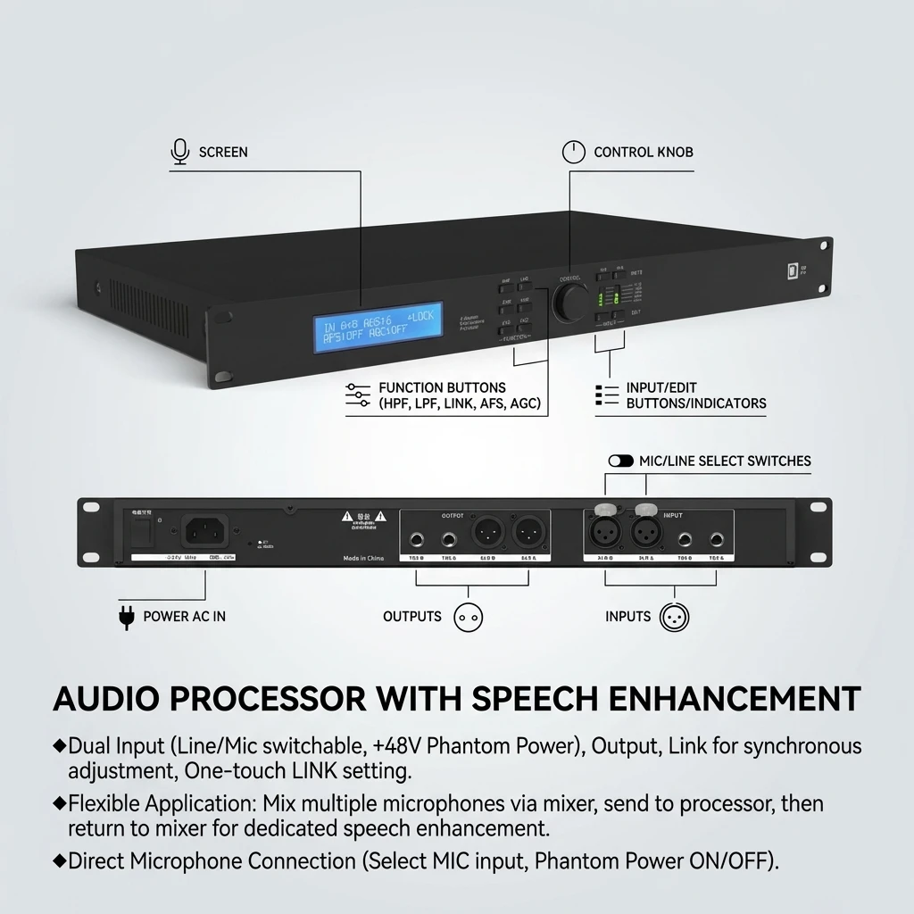 Digital Active Column Speaker Set 4ohm Stage Audio Mixer with Hi-Res Audio and App Control