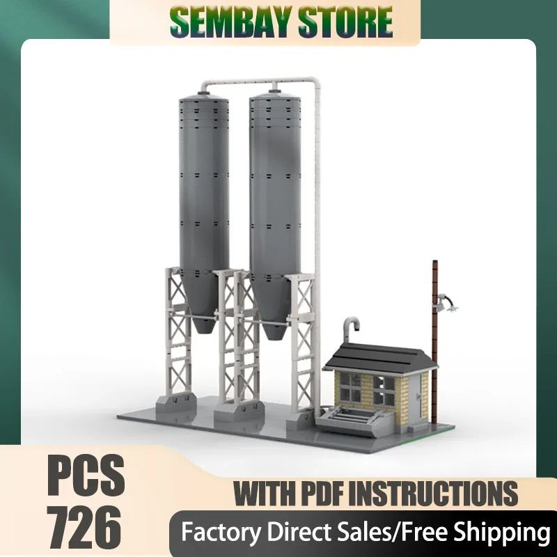 シティストリートビューモデル Moc ビルディングブロック モジュラーファーム グレインサイロモデル テクノロジーブロック クリスマス DIY おもちゃ 建設ギフト