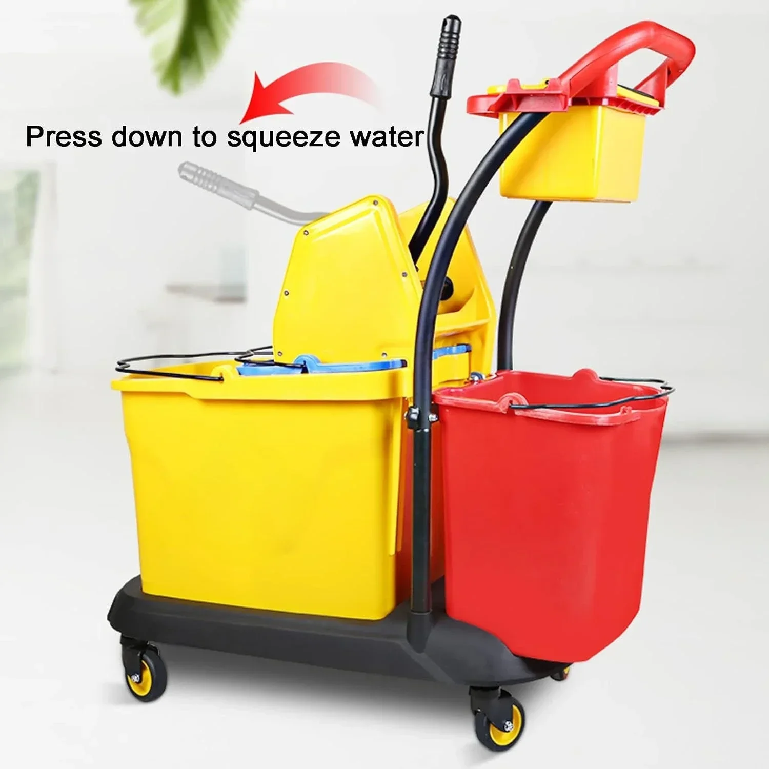 

Hotel Home 35L Double Barrel Cleaning Bucket with Water Filter and Separator 72 * 40 * 95cm,Cleaning cart, wash Bucket mop