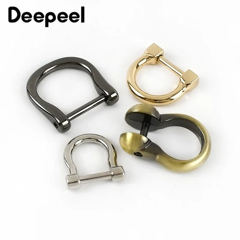 5Pcs Detachable Screw D Buckle U Ring Metal Bag Chain Adjuster Hanger Hooks Clasp Handle Connector DIY Bags Hardware Accessories