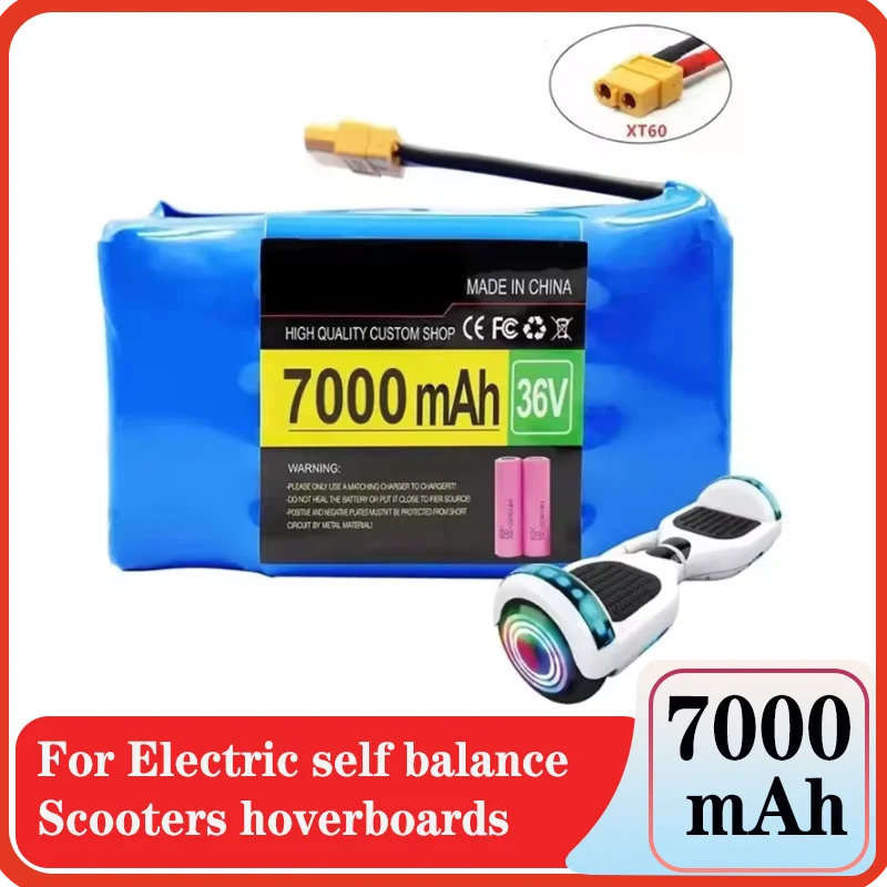 Neuer 36V 7000mAh Lithium-Ionen-Akku, für elektrische selbstausgleichende Roller HoverBoard Einrad 10S2P 36V Akku
