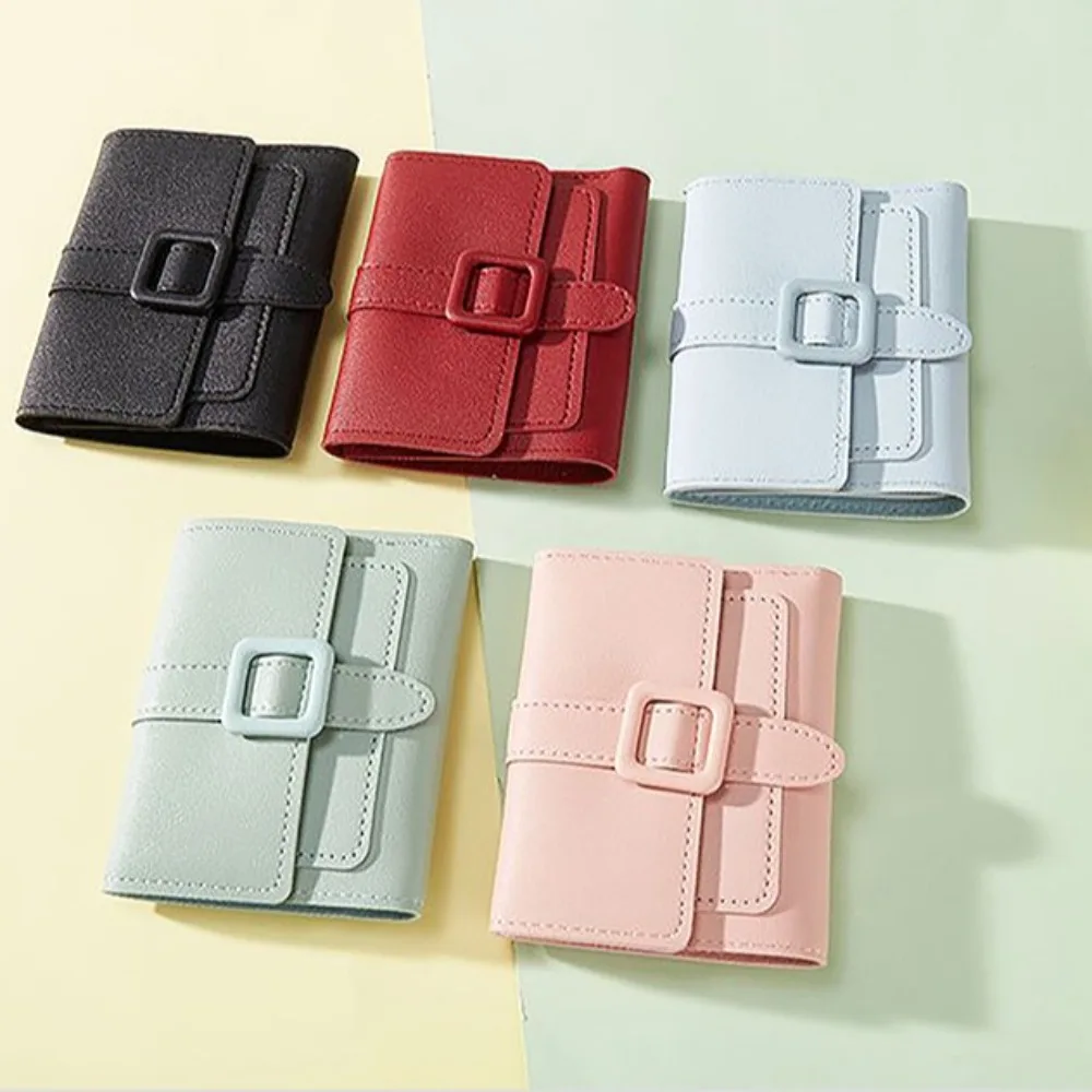 

Fashion PVC Card Bag Causal Sweet Trifold Wallet Candy Color Multi-card Slot Short Wallet Women