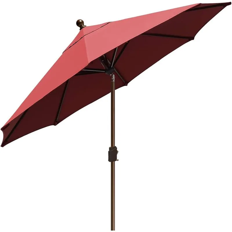 USA 10-Year-Non-Fading 9Ft Market Umbrella Patio Umbrella Outdoor Table Umbrella with Ventilation, Burgundy