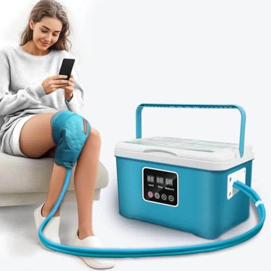 

Cold Therapy Machine, Ice Therapy Machine System for Knee with Digital Timer, Quiet Pump, Adjustable Knee Pad, Cold Therapy Uni