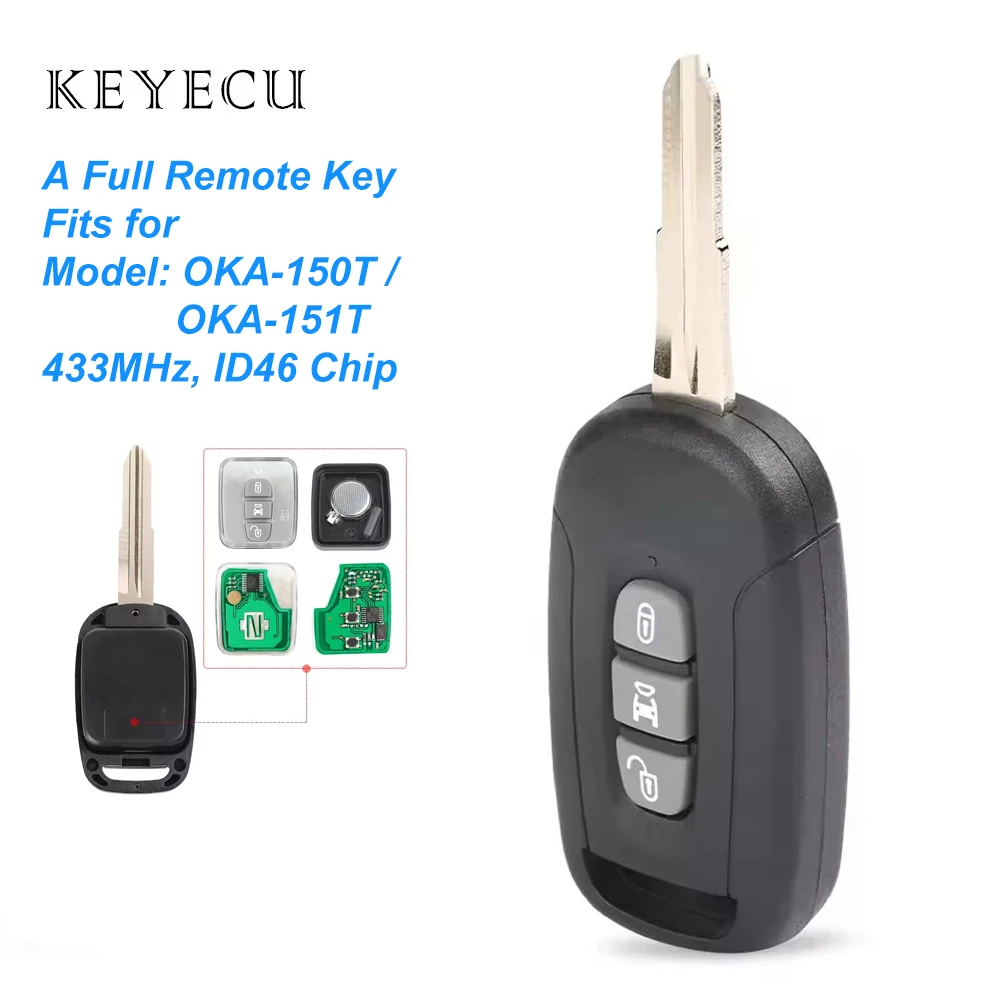 

Keyecu для Chevrolet Holden 5 7 Captiva 2008-2013 для Opel Antara 2006-2009 2/3-кнопочный дистанционный брелок 433 МГц с чипом ID46