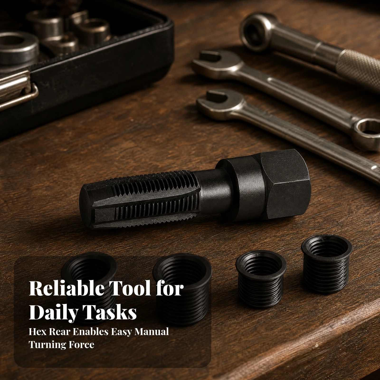 Plug Thread Chaser Heavy Duty Plug Thread Repair Tool with Repair Inserts Black for Mechanics