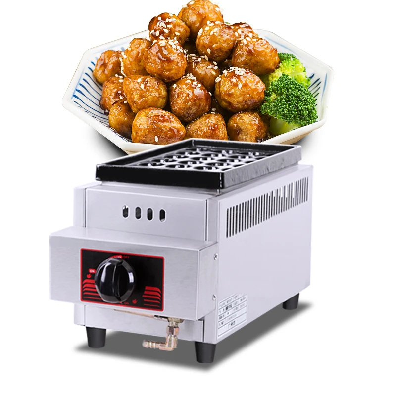 Small Octopus Ball Electric Takoyaki Making Street Food Stall Crepe Pancake Maker 9 Hole Gas Waffle Maker