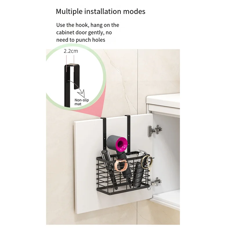 

Customer Favorite 1 Piece Hair Tool Organizer Blow Dryer Holder /Hair Dryer Holder Cabinet Door, Hair Care Storage Basket