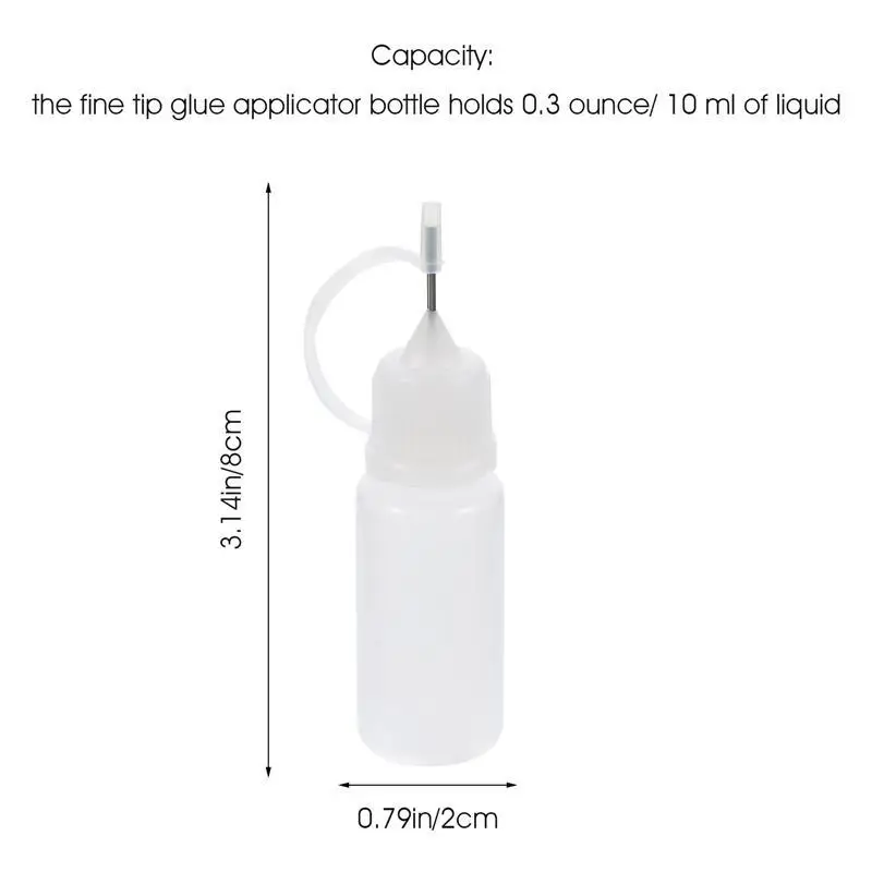 10Pcs 10ml Needle Tip Glue Bottle Applicator Bottle Tip Glue Needle Applicator Liquid Squeeze Bottles Dispenser Painting Dropper