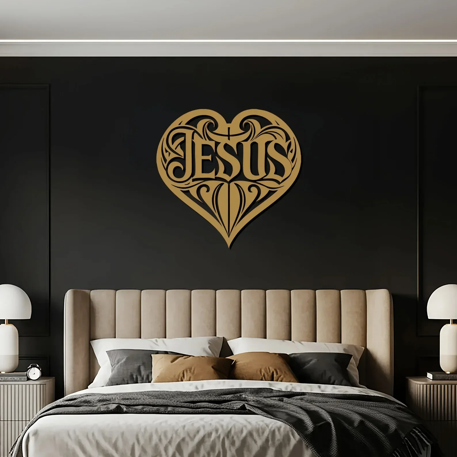 CIFBUY Metal Wall Art Decor Iron Sculpture Sacred Heart Religious Faith Indoor Outdoor Living Room Wedding  Home Accent Gift