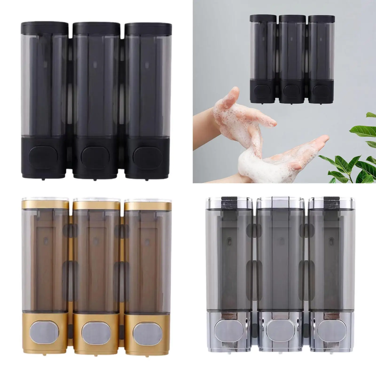 

Wall Mounted Soap Dispenser Shampoo Dispenser for Bathroom Restaurant Office