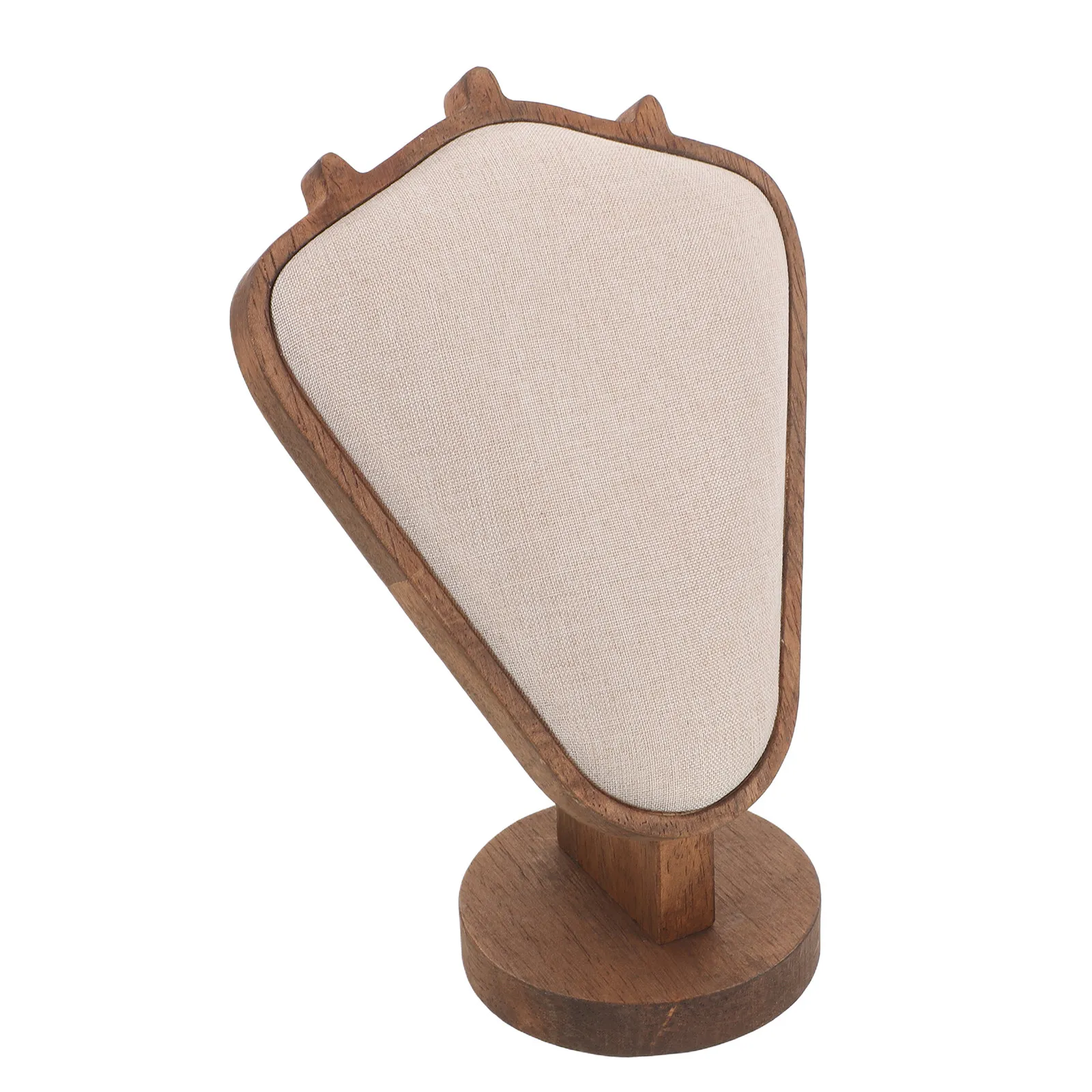 

Wood Necklace Display Stand Walnut Finish Jewelry Bust Holder Mannequin Display Stand Jewelry Organizer for Selling Showcase