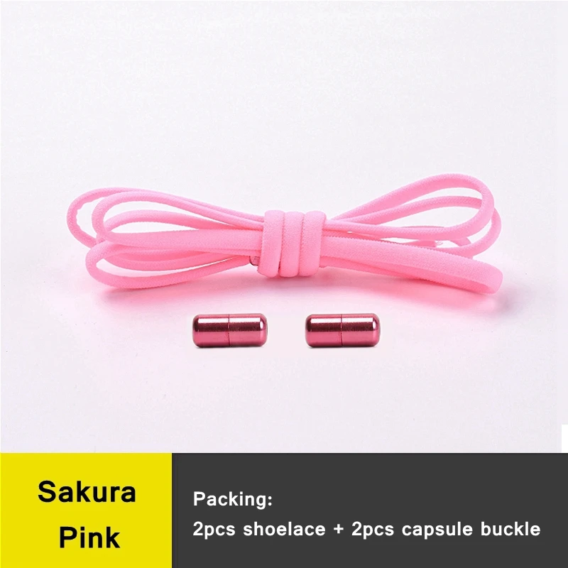 21 kleuren Geen stropdas schoenveters voor sneakers Elastische veters Ronde metalen slot Luie schoenveter 1 seconde snel aan en uit unisex
