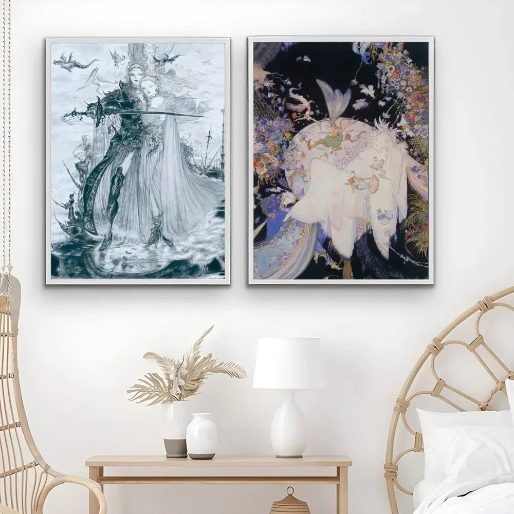 Yoshitaka Amano Final Fantasy Game Luxury Poster Waterproof Wall Art Printing Home Living Bed Room Bar Aesthetic Decor - view 3