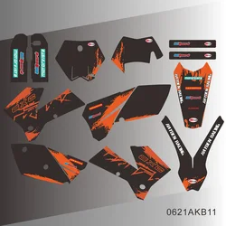 For KTM 125 200 250 300 400 450 525 540 EXC 2005 2006 2007 Full Graphics Decals Stickers Kit Custom Number Name Stickers