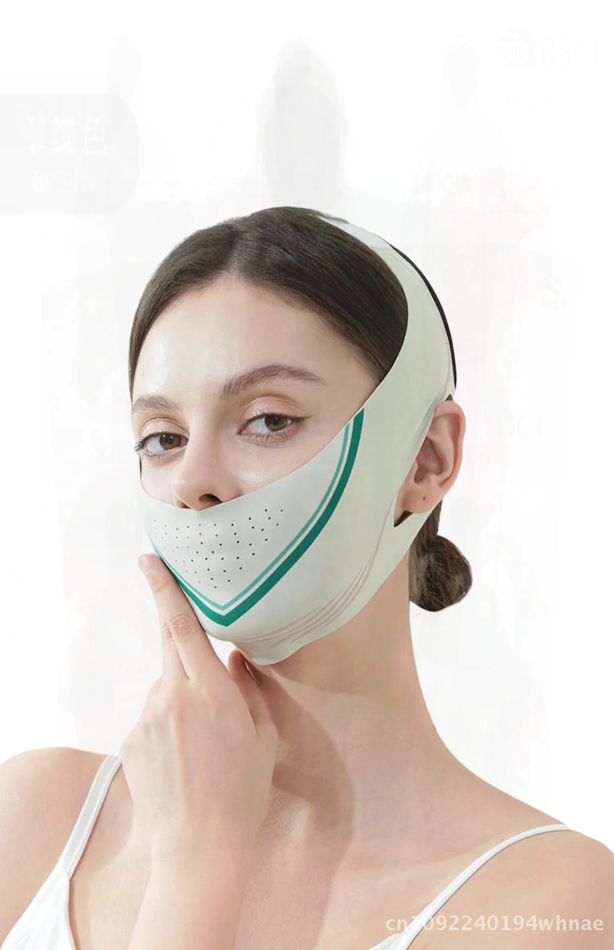 V Face French Tape Anti-flacidez Mascarilla para levantar el sueño Vendaje facial de elevación sin rastro gris hielo para tallar y apretar