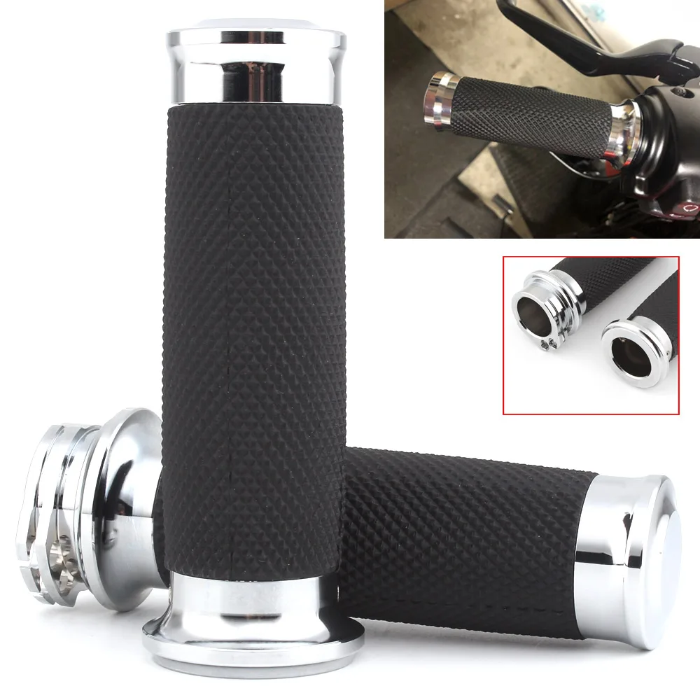 

1 Pair Motorcycle Handlebar Grips 1" Universal Aluminum Hand Grips Accessories For Honda Yamaha Suzuki Kawasaki Harley Touring